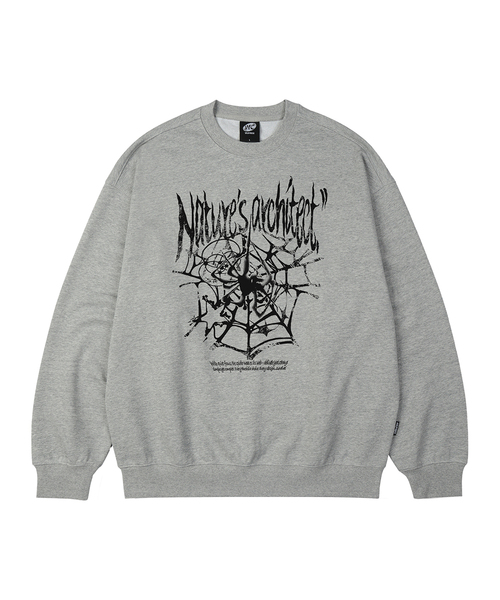 WILDROCK(ワイルドロック)の「スパイダーウェブ オーバーサイズ スウェット_9 COL(スウェット・メンズ・ブラック/ベージュ/ネイビー/ブラウン/ピンク/ブルー/アイボリー/ダークグレー/チャコール・SMALL/MEDIUM/LARGE)」の4枚目の写真