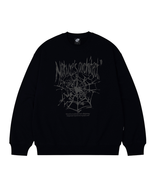 WILDROCK(ワイルドロック)の「スパイダーウェブ オーバーサイズ スウェット_9 COL(スウェット・メンズ・ブラック/ベージュ/ネイビー/ブラウン/ピンク/ブルー/アイボリー/ダークグレー/チャコール・SMALL/MEDIUM/LARGE)」の3枚目の写真