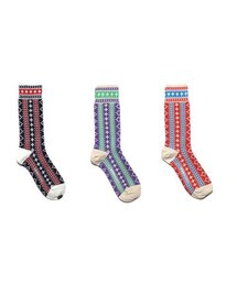 YARNWORKS（ヤーンワークス）の「WORK12 Multi-pattern jacquard socks basic pack - 3 colors（ソックス/靴下）」