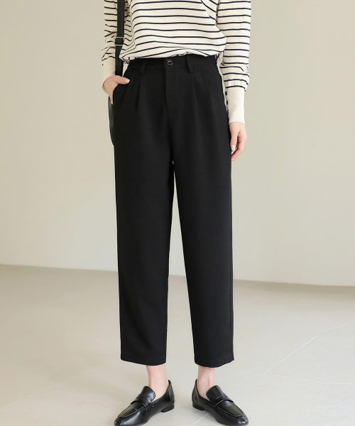 BBAEBBAE(ペッペ)の「ツーピンタックセミ排気スラックス(スラックス・レディース・ブラック/ベージュ・SMALL/MEDIUM/LARGE/X-LARGE)」の3枚目の写真