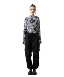Black Clover Print Fitted Top