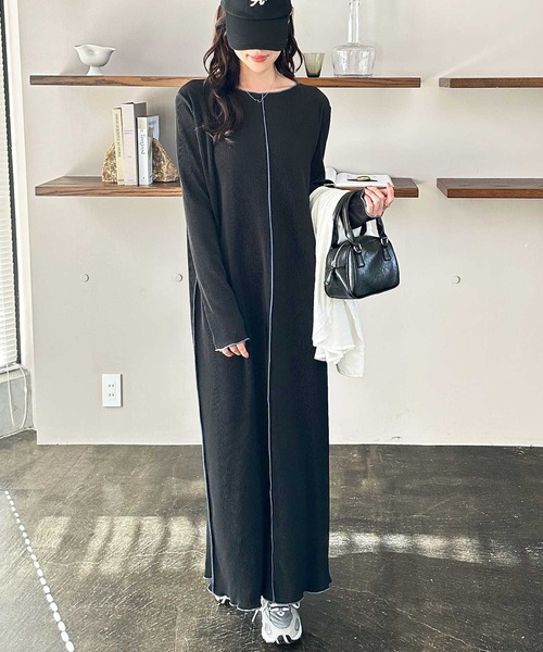 GeeRA(ジーラ)の「全骨格対応!配色プリーツワンピース(ワンピース・レディース・モカ/ブラック・X-LARGE/LARGE/MEDIUM)」の13枚目の写真