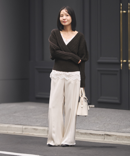 Noble（ノーブル）の「カシュクールランダムリブニットプルオーバー