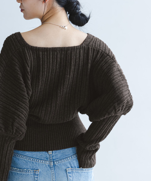 Noble（ノーブル）の「カシュクールランダムリブニットプルオーバー