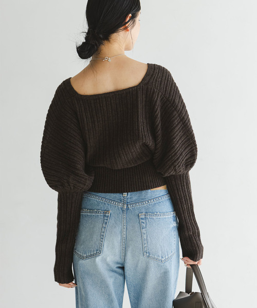 Noble（ノーブル）の「カシュクールランダムリブニットプルオーバー