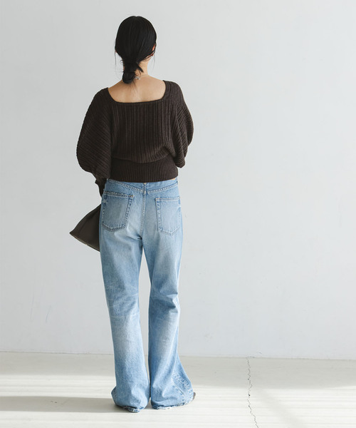 Noble（ノーブル）の「カシュクールランダムリブニットプルオーバー