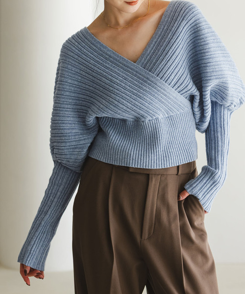 Noble（ノーブル）の「カシュクールランダムリブニットプルオーバー