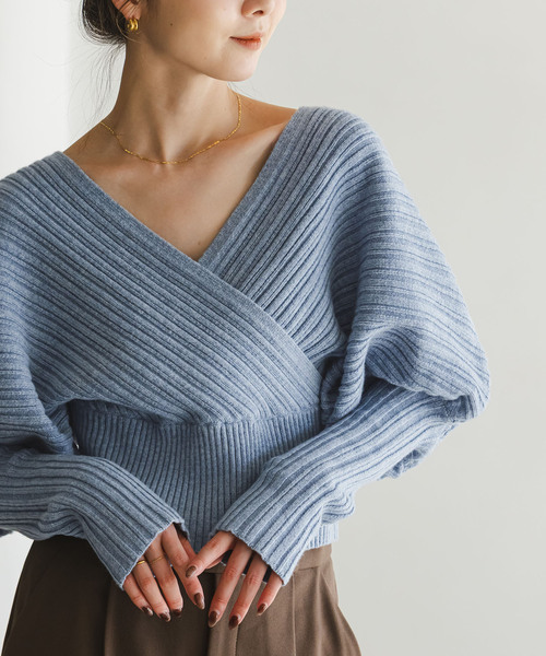 Noble（ノーブル）の「カシュクールランダムリブニットプルオーバー