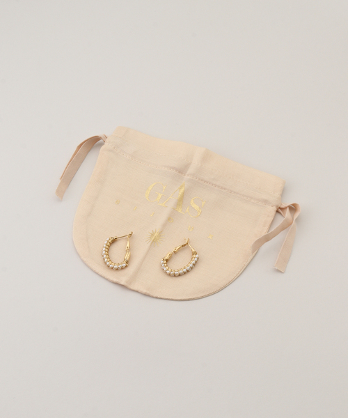 GAS BIJOUX（ガスビジュー）の「Gas Bijoux/ガス ビジュー マザーオブパールフープピアス（ピアス（両耳用）・レディース・ゴールド・FREE）」の8枚目の写真