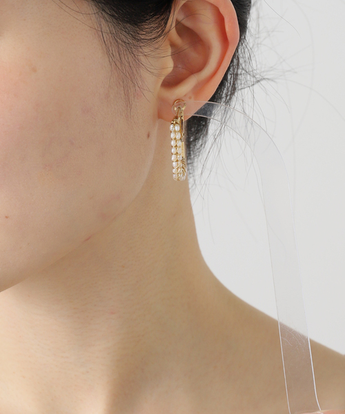 GAS BIJOUX（ガスビジュー）の「Gas Bijoux/ガス ビジュー マザーオブパールフープピアス（ピアス（両耳用）・レディース・ゴールド・FREE）」の9枚目の写真