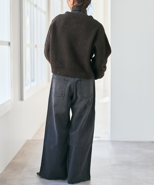 Spick & Span（スピックアンドスパン）の「《新色有り / 追加2》シアーハイネックプルオーバー（Tシャツ/カットソー・レディース・チャコールグレー/ホワイト/サックスブルー/ベージュ・FREE）」の12枚目の写真