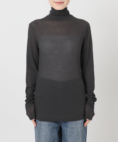 Spick & Span（スピックアンドスパン）の「《新色有り / 追加2》シアーハイネックプルオーバー（Tシャツ/カットソー・レディース・チャコールグレー/ホワイト/サックスブルー/ベージュ・FREE）」の20枚目の写真