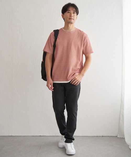 ikka(イッカ)の「【雑誌MonoMax5月号掲載】冷感ドライワッフルフェイクT「小泉孝太郎さん着用モデル」(Tシャツ/カットソー・メンズ・ブラック/ベージュ/ネイビー/グレー/カーキ/オレンジ・M/L/XL/S)」の14枚目の写真