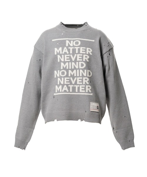 Maison MIHARA YASUHIRO(メゾンミハラヤスヒロ)の「Message Jacquard Knit Sweater(ニット/セーター・メンズ・ブルー/グレー/ホワイト/ブラック・46)」の3枚目の写真