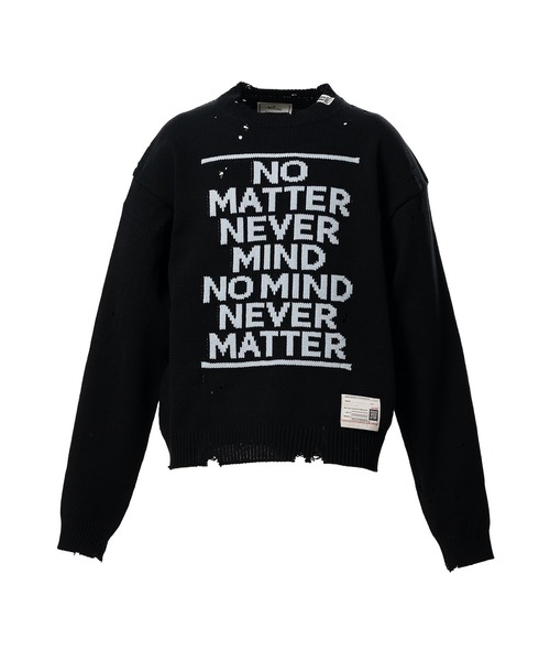 Maison MIHARA YASUHIRO(メゾンミハラヤスヒロ)の「Message Jacquard Knit Sweater(ニット/セーター・メンズ・ブルー/グレー/ホワイト/ブラック・46)」の2枚目の写真