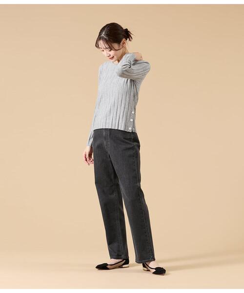 NEWYORKER(ニューヨーカー)の「【ストレッチ】EDWIN 11オンスストレートブラックデニムパンツ(デニムパンツ・レディース・ダークグレー・9号/11号)」の14枚目の写真