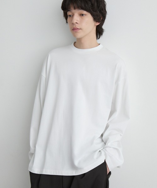 MONO-MART(モノマート)の「【EASY COMFORTシリーズ】UVカット USAコットン ベーシックロンT(Tシャツ/カットソー・メンズ・ライトグレー/ホワイト/ブルー系/レッド系/グレイッシュベージュ/ブラック/チャコールグレー・L/M/S/XL)」の10枚目の写真