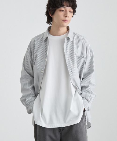 MONO-MART(モノマート)の「【EASY COMFORTシリーズ】UVカット USAコットン ベーシックロンT(Tシャツ/カットソー・メンズ・ライトグレー/ホワイト/ブルー系/レッド系/グレイッシュベージュ/ブラック/チャコールグレー・L/M/S/XL)」の11枚目の写真