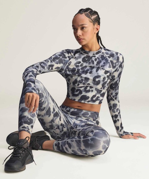 adidas Stella McCartney ヨガウェア adidas by Stella McCartney トレーニング 長袖 プリント クロップ