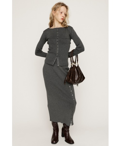 SLY（スライ）の「3P LONG OP スリーピー ロングワンピース 春服（ワンピース・レディース・杢グレー/ブラック・FREE）」の2枚目の写真