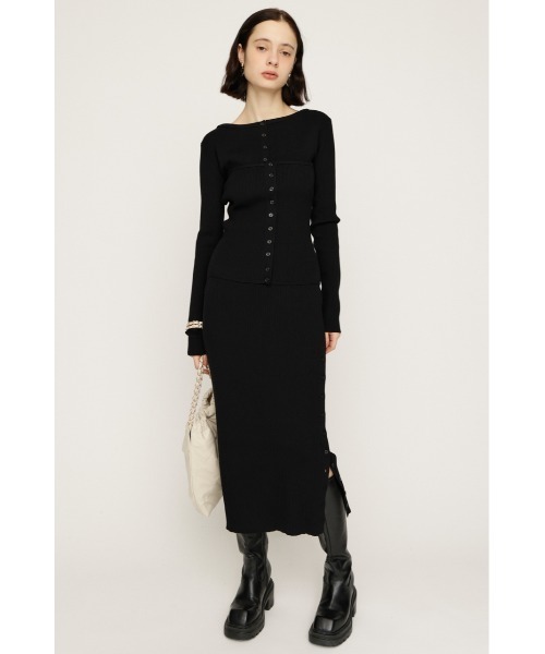 SLY（スライ）の「3P LONG OP スリーピー ロングワンピース 春服（ワンピース・レディース・杢グレー/ブラック・FREE）」の3枚目の写真