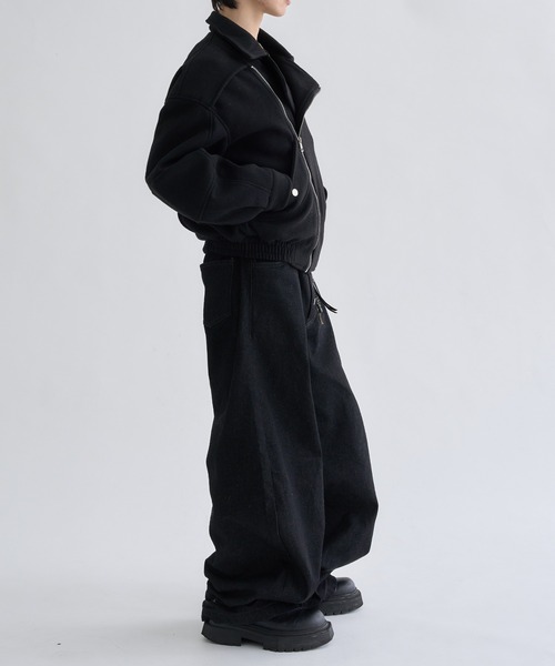 EPNK（イーピーエヌケー）の「2-Way Piping Asym Coat / 2wayパイピングアシメコート（ブルゾン・メンズ・ブラック/グレー・SMALL/MEDIUM/LARGE）」の17枚目の写真