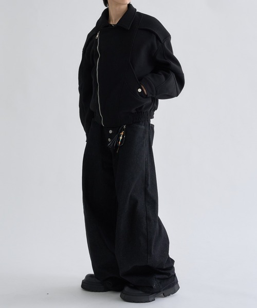 EPNK（イーピーエヌケー）の「2-Way Piping Asym Coat / 2wayパイピングアシメコート（ブルゾン・メンズ・ブラック/グレー・SMALL/MEDIUM/LARGE）」の19枚目の写真