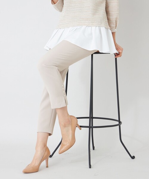 TO BE CHIC(トゥー ビー シック)の「デュアルストレッチウエストゴム パンツ(その他パンツ・レディース・ダークネイビー/ベージュ/ブラック・40)」の2枚目の写真