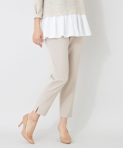 TO BE CHIC(トゥー ビー シック)の「デュアルストレッチウエストゴム パンツ(その他パンツ・レディース・ダークネイビー/ベージュ/ブラック・40)」の15枚目の写真