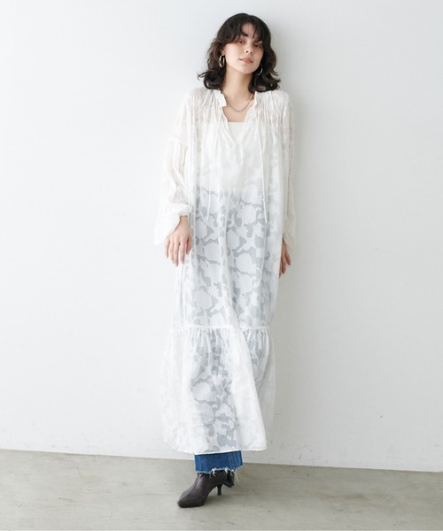 LARUTA(ラルータ)の「【LARUTA】アソート落ち感ギャザーワンピース(ワンピース・レディース・オフホワイト/ブラック/レオパード・LARGE/MEDIUM)」の2枚目の写真