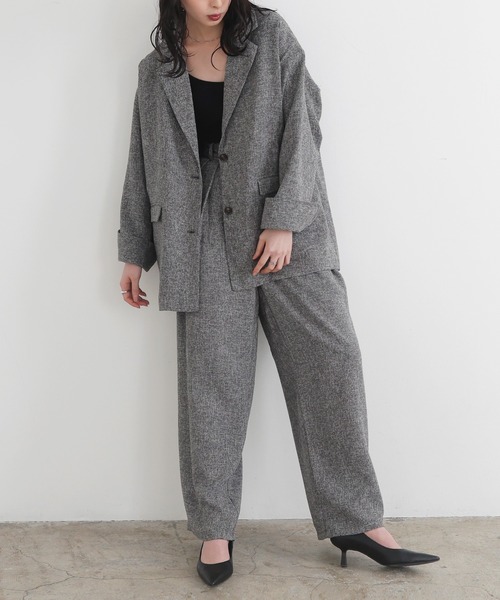 LIAN（リアン）の「サマーツイードタックパンツ（スラックス・レディース・ブラウン/アイボリー/ブラック/グレー・FREE）」の18枚目の写真