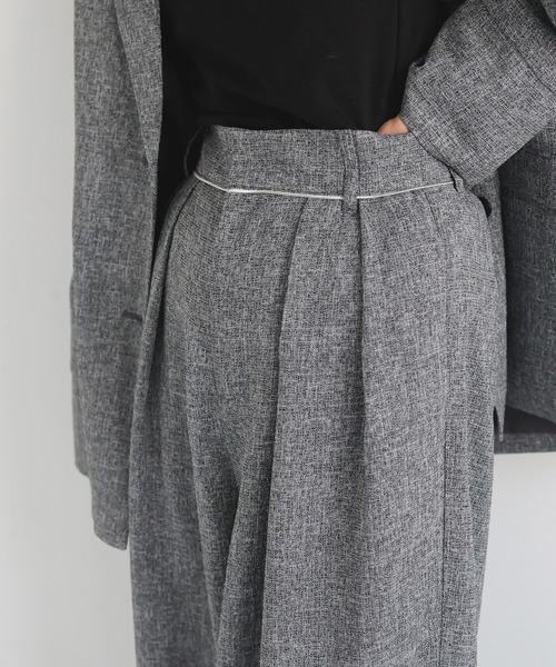 LIAN（リアン）の「サマーツイードタックパンツ（スラックス・レディース・ブラウン/アイボリー/ブラック/グレー・FREE）」の19枚目の写真