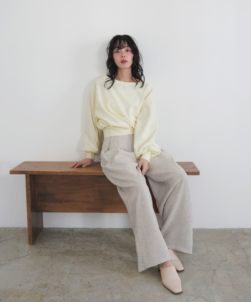 LIAN（リアン）の「サマーツイードタックパンツ（スラックス・レディース・ブラウン/アイボリー/ブラック/グレー・FREE）」の21枚目の写真