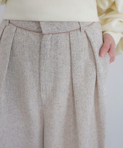 LIAN（リアン）の「サマーツイードタックパンツ（スラックス・レディース・ブラウン/アイボリー/ブラック/グレー・FREE）」の13枚目の写真