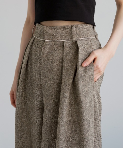 LIAN（リアン）の「サマーツイードタックパンツ（スラックス・レディース・ブラウン/アイボリー/ブラック/グレー・FREE）」の22枚目の写真