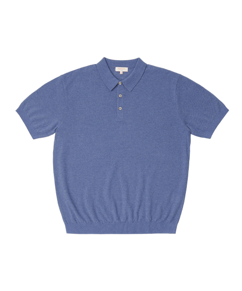 PRODESHIRT(プロデシャツ)の「ヴィンテージリネンピケポロニット(インディゴブルー)(ニット/セーター・メンズ・その他・M/L/XL/XX-LARGE)」の1枚目の写真