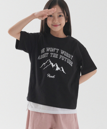 PIANER KIDS（ピアネールキッズ）の「マウンテングラフィックオーバーサイズ半袖（ブラック）（Tシャツ/カットソー）」