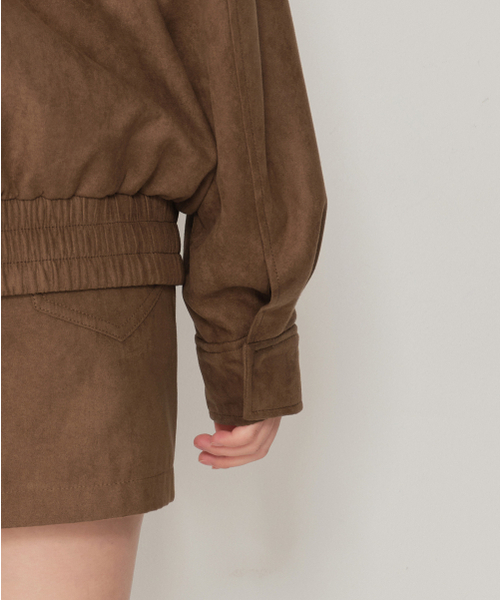 MUSINSA STANDARD WOMAN（ムシンサスタンダードウーマン）の「ウィメンズ シンセティックスエード ハイネック ブルゾンジャケット [ライトブラウン]（ブルゾン・レディース・その他・S/M/L）」の10枚目の写真