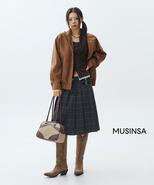 MUSINSA STANDARD WOMAN（ムシンサスタンダードウーマン）の「ウィメンズ シンセティックスエード ハイネック ブルゾンジャケット [ライトブラウン]（ブルゾン・レディース・その他・S/M/L）」の13枚目の写真