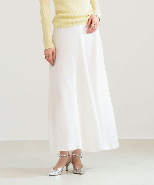 Demi-Luxe BEAMS(デミルクス ビームス)の「【6/11値下げ】フィブリル フレアスカート(スカート・レディース・モカ/オフホワイト・36/38)」の2枚目の写真