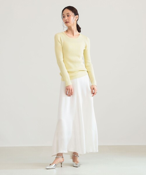 Demi-Luxe BEAMS(デミルクス ビームス)の「【6/11値下げ】フィブリル フレアスカート(スカート・レディース・モカ/オフホワイト・36/38)」の6枚目の写真