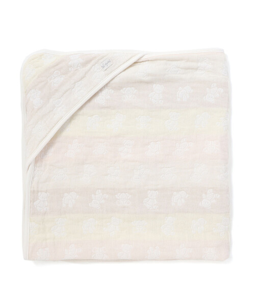 SLAP SLIP BABY（スラップスリップベビー）の「【お揃い】コットンクマ木馬総柄3重ガーゼおくるみベビー（おくるみ・キッズ・イエロー系その他・FREE）」の2枚目の写真