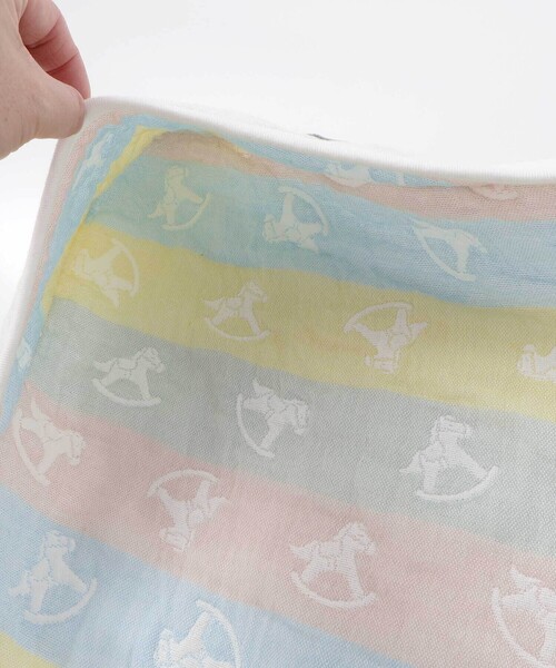 SLAP SLIP BABY（スラップスリップベビー）の「【お揃い】コットンクマ木馬総柄3重ガーゼおくるみベビー（おくるみ・キッズ・イエロー系その他・FREE）」の10枚目の写真