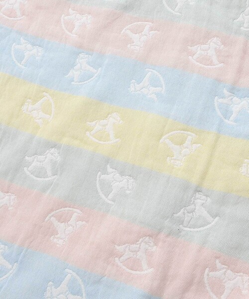 SLAP SLIP BABY（スラップスリップベビー）の「【お揃い】コットンクマ木馬総柄3重ガーゼおくるみベビー（おくるみ・キッズ・イエロー系その他・FREE）」の11枚目の写真