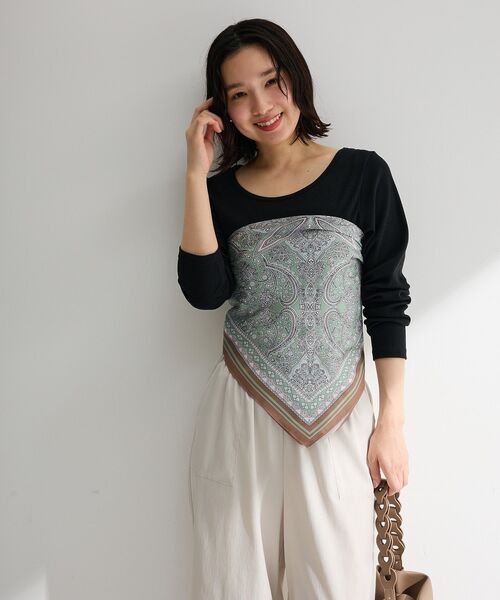 Green Parks(グリーンパークス)の「ペイズリースカーフ(バンダナ/スカーフ・レディース・ネイビー/ベージュ・FREE)」の9枚目の写真