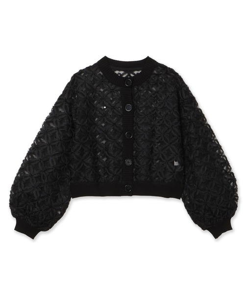Audie a Muses（オーディアミューズ）の「フラワー立体刺繍ブラウスカーディガン（カーディガン/ボレロ・レディース・ブラック/オフホワイト・38/42）」の9枚目の写真