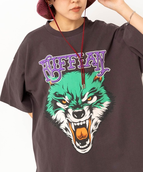 トップス RNA M2630 RUFFIAN WOLF BIG T RNA（アールエヌエー） tシャツ M2630 RUFFIAN WOLF BIG T レディース