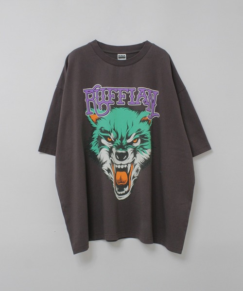 RNA(アールエヌエー)の「M2630 RUFFIAN WOLF BIG T(Tシャツ/カットソー・レディース・ホワイト/スミクロ/ラベンダー・MEDIUM)」の8枚目の写真
