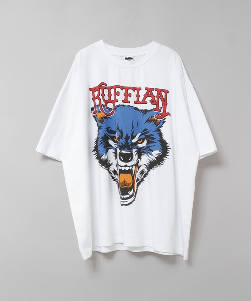 RNA(アールエヌエー)の「M2630 RUFFIAN WOLF BIG T(Tシャツ/カットソー・レディース・ホワイト/スミクロ/ラベンダー・MEDIUM)」の5枚目の写真