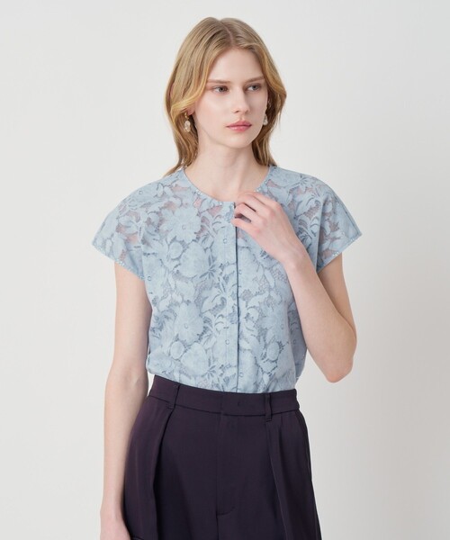 ANAYI(アナイ)の「コードレーススカラヘム ブラウス(シャツ/ブラウス・レディース・ブルー・38/36)」の1枚目の写真